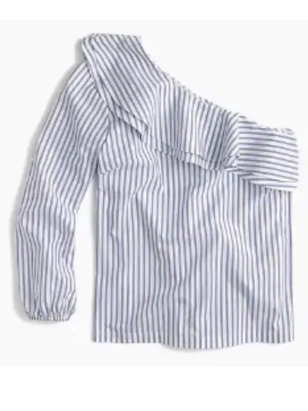 J.Crew Top Striped One Shoulder Ruffle Blouse Sz 6